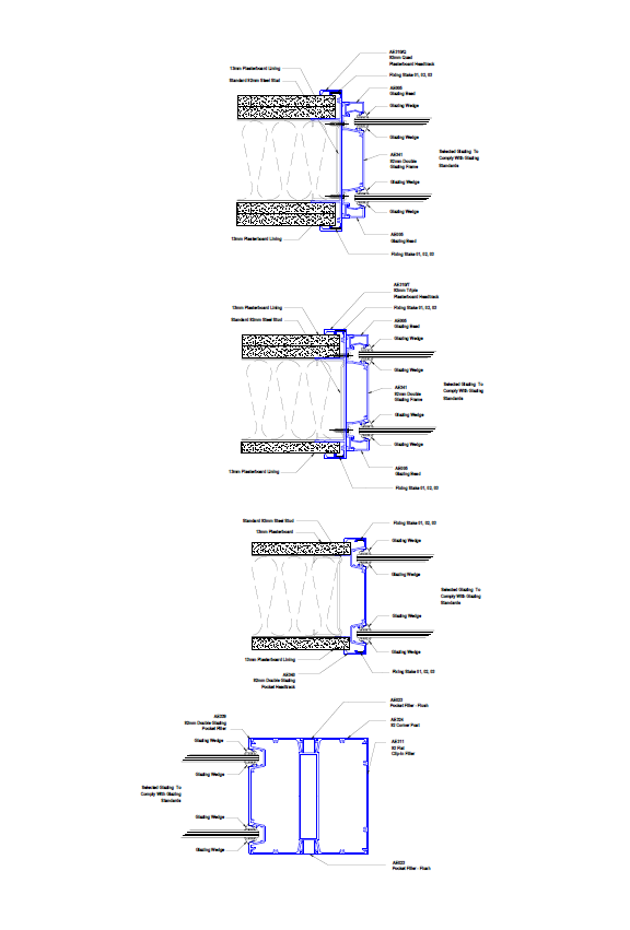 F92-06 92mm Double Glazing/Corner Post Plan